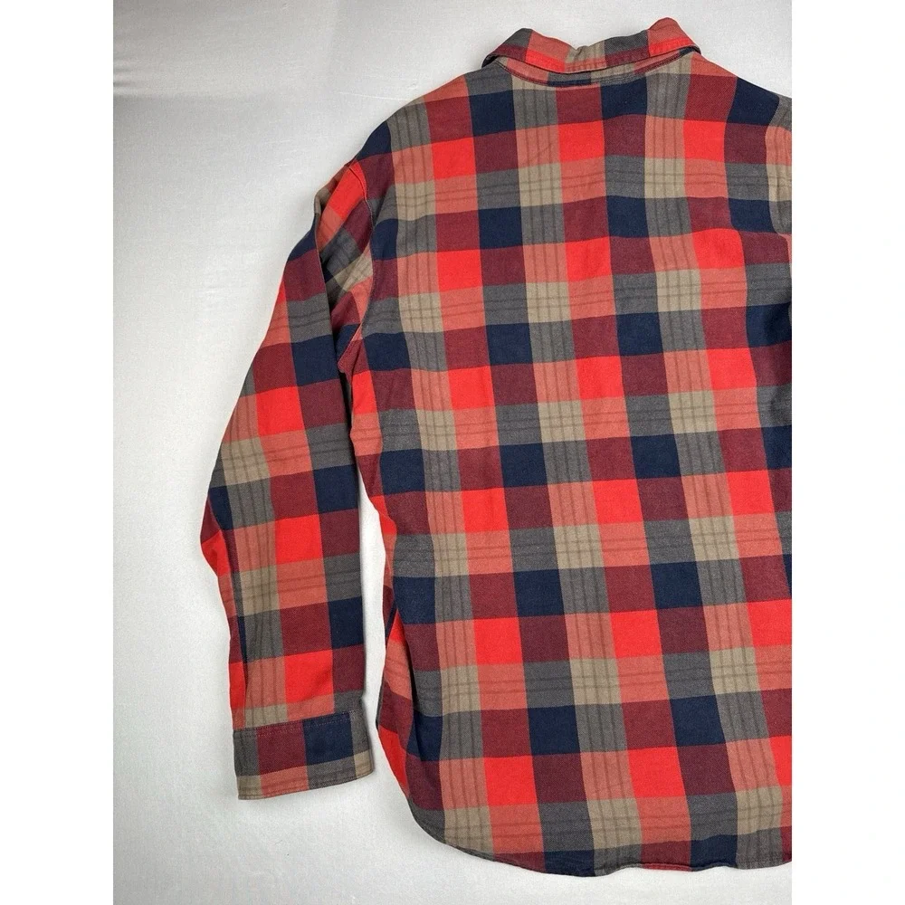 Nike 6.0 Plaid Flannel Button Up Shirt Red Navy Skateboarding Size XL